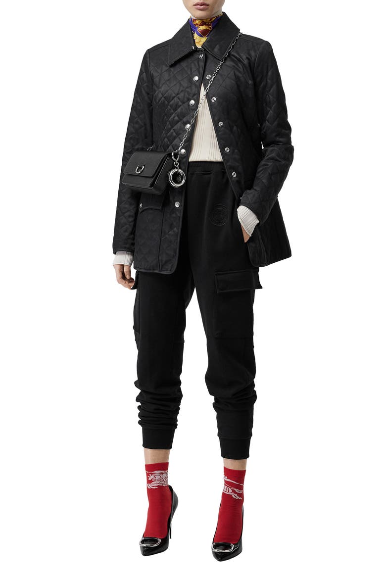 Borthwicke Quilted Jacket, Alternate, color, BLACK