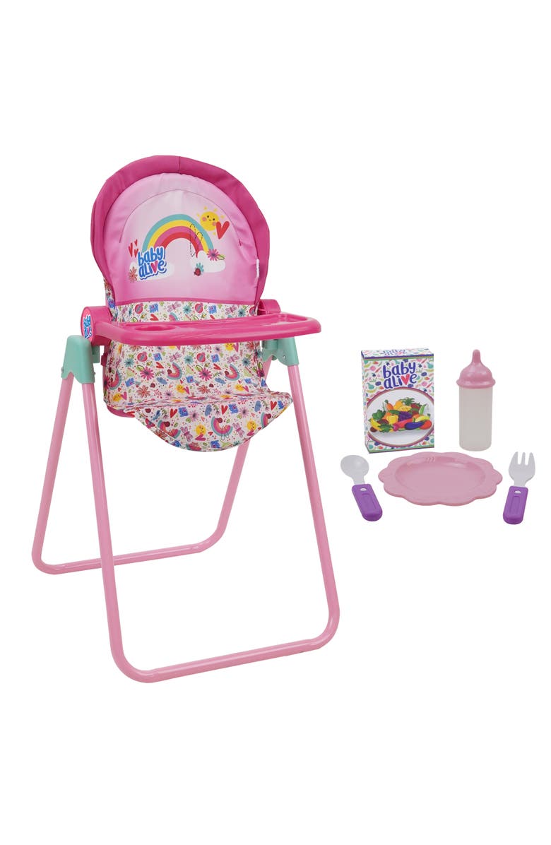 Baby Alive Doll Highchair Set, 6pcs, Fits Dolls Up To 24", Main, color, Multicolored