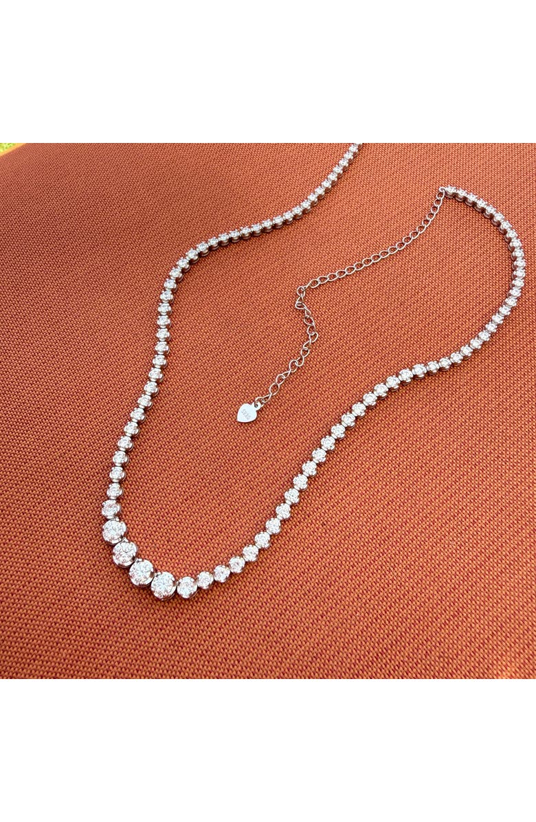 Leni James The Claudia Graduated Tennis Necklace, Alternate, color, Silver