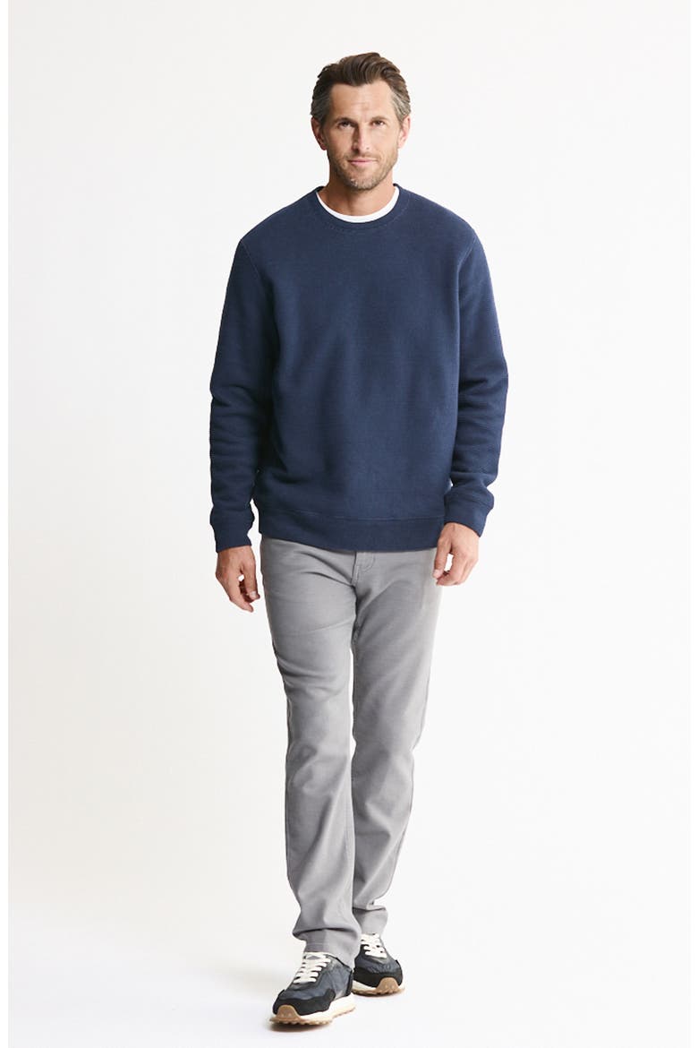 Faux Fur Lined Crewneck Sweater, Alternate, color, NAVY