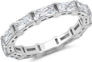Crislu East West Baguette Cubic Zirconia Eternity Ring