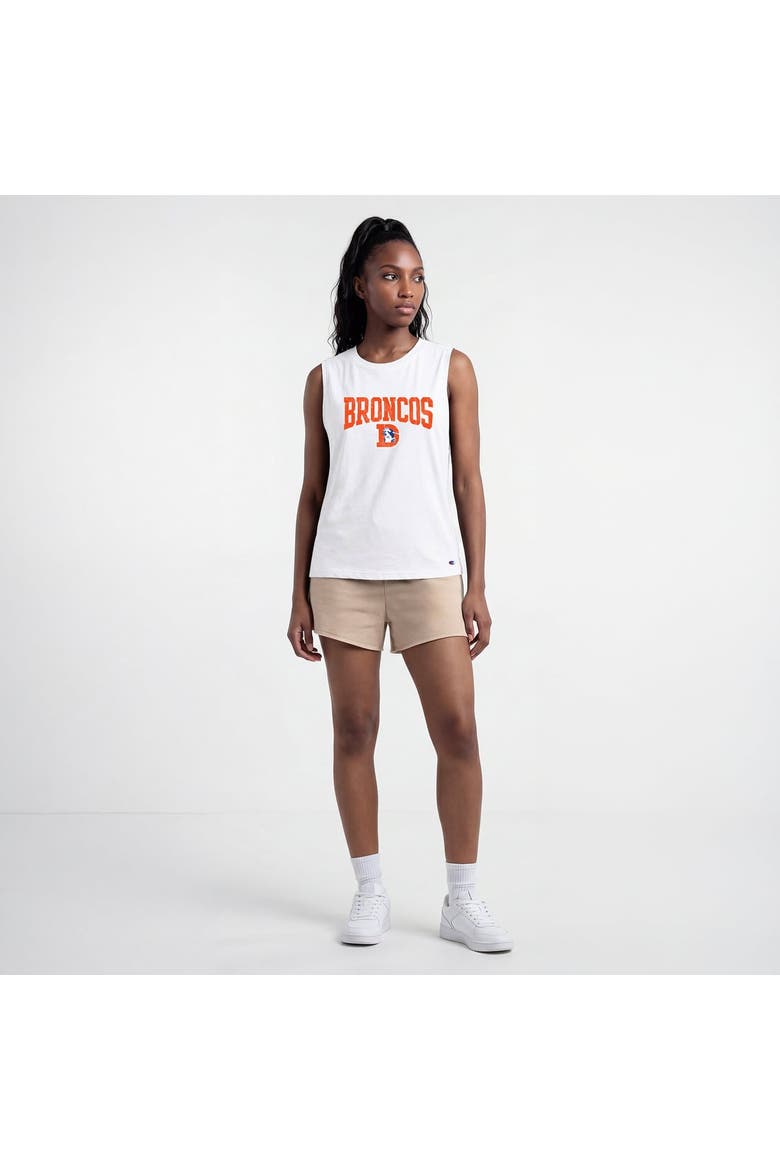 Women's Champion  White Denver Broncos Muscle Tank Top, Alternate, color, White