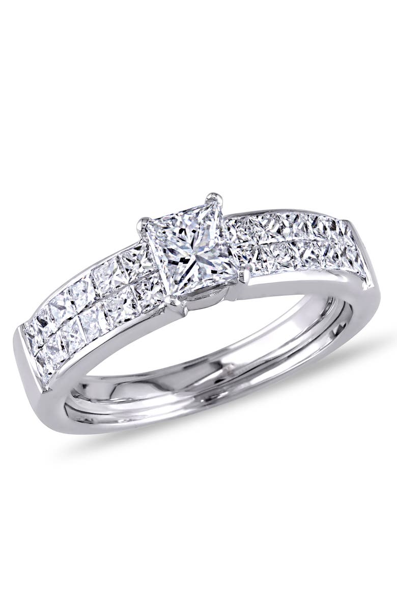 Julianna B. Diamond Channel Set Engagement Ring 18k, Main, color, 18K White Gold