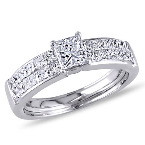 Diamond Channel Set Engagement Ring 18k