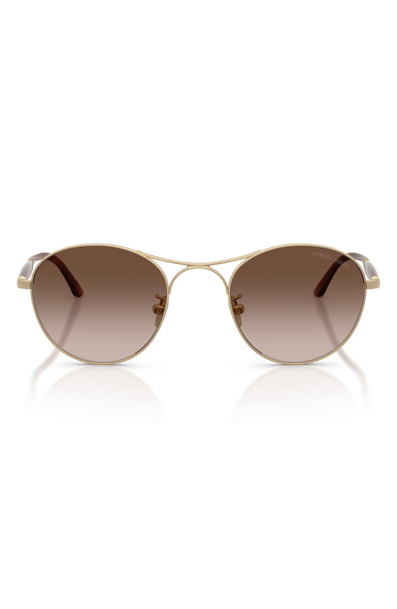 AX Armani Exchange 50mm Round Sunglasses, Main, color, Matte Pale Gold / Brown
