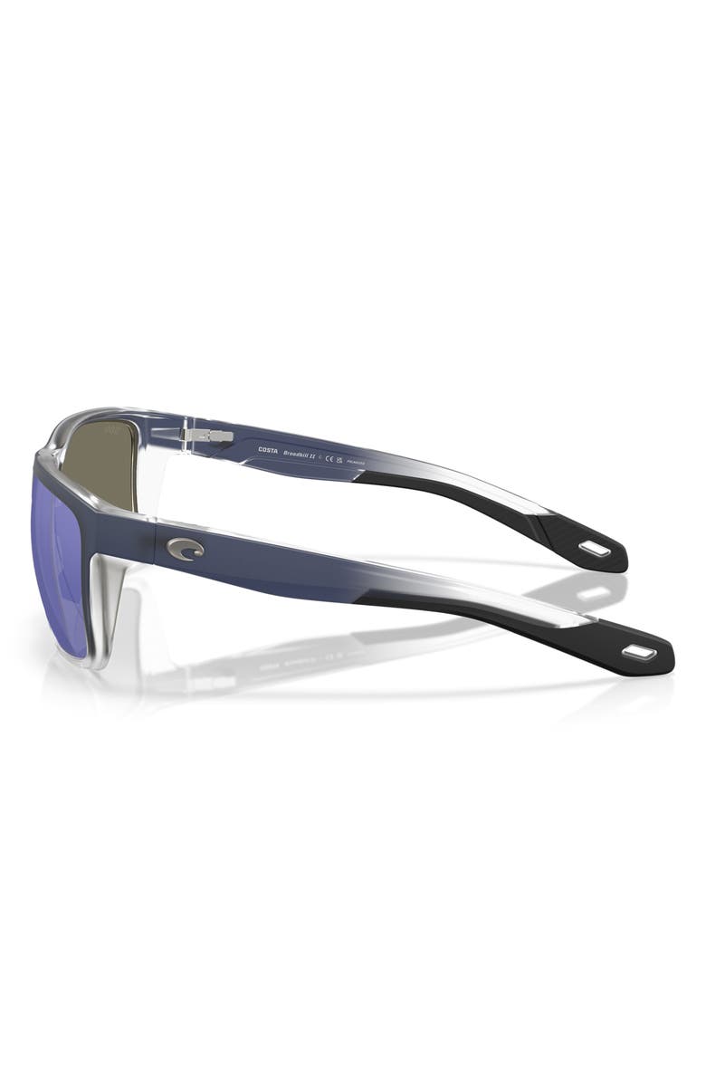 Costa Del Mar 58mm Broadbill II Polarized Rectangle Sunglasses, Alternate, color, Deep Blue Fade / Blue 580G
