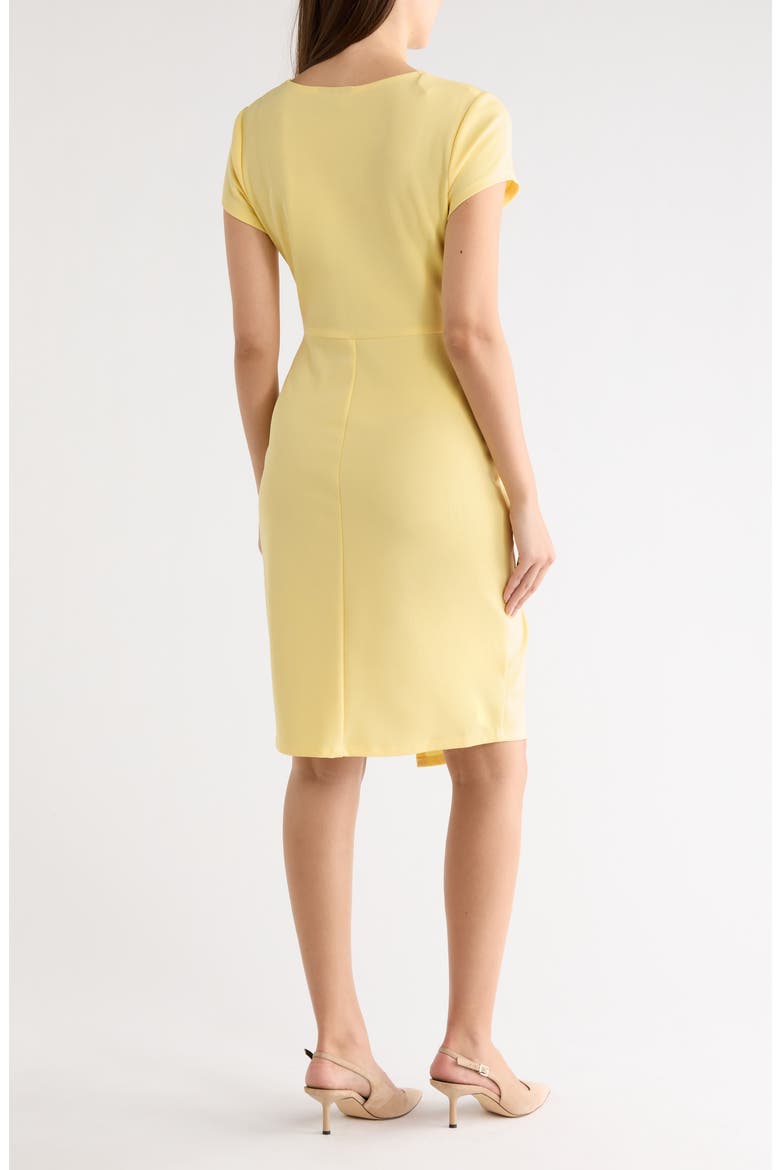 Twist Detail Asymmetric Hem Dress, Alternate, color, LEMON