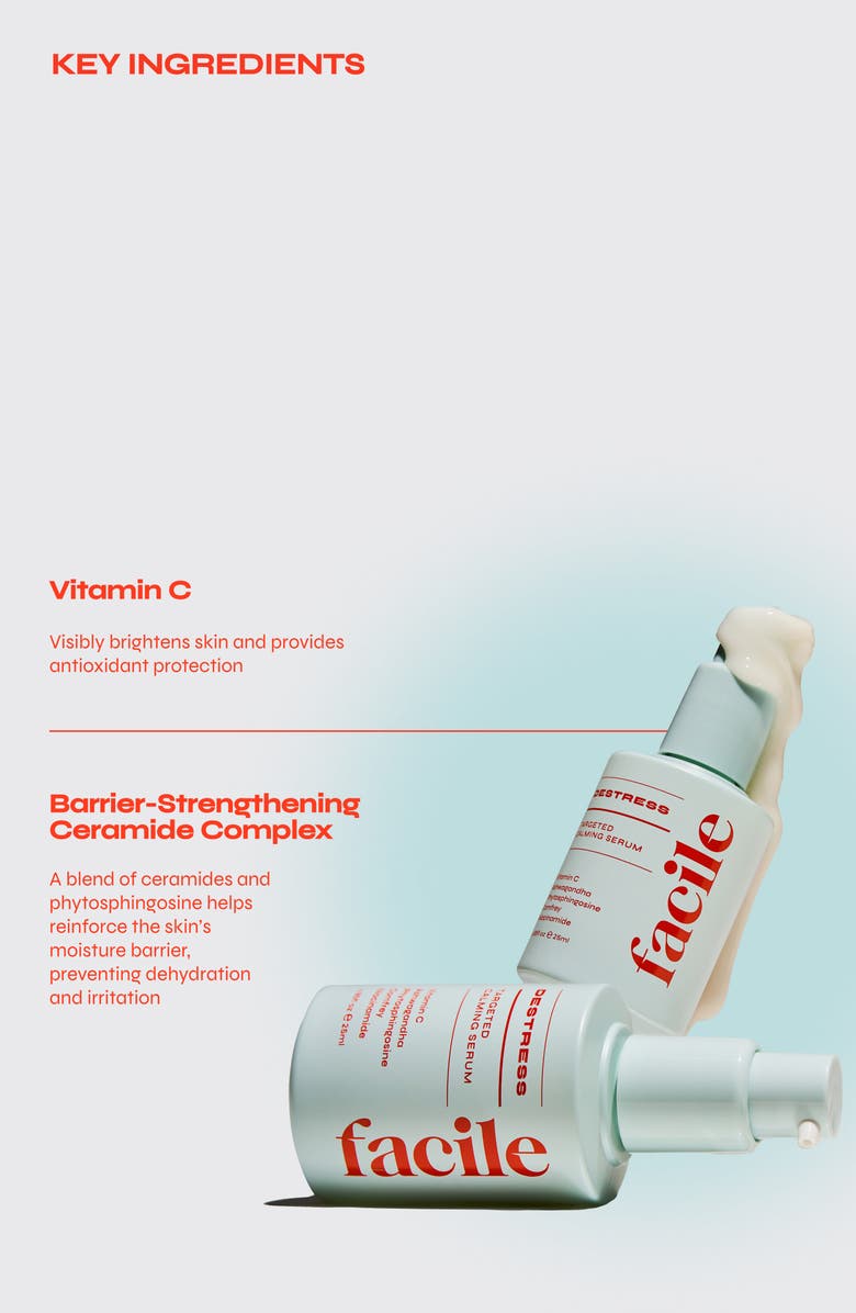 FACILE Destress Redness Calming Serum with Vitamin C & Ceramides, Alternate, color, 