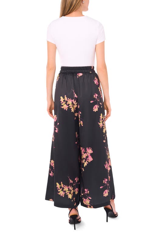 Vince Camuto Print Drawstring Wide Leg Pants In Black
