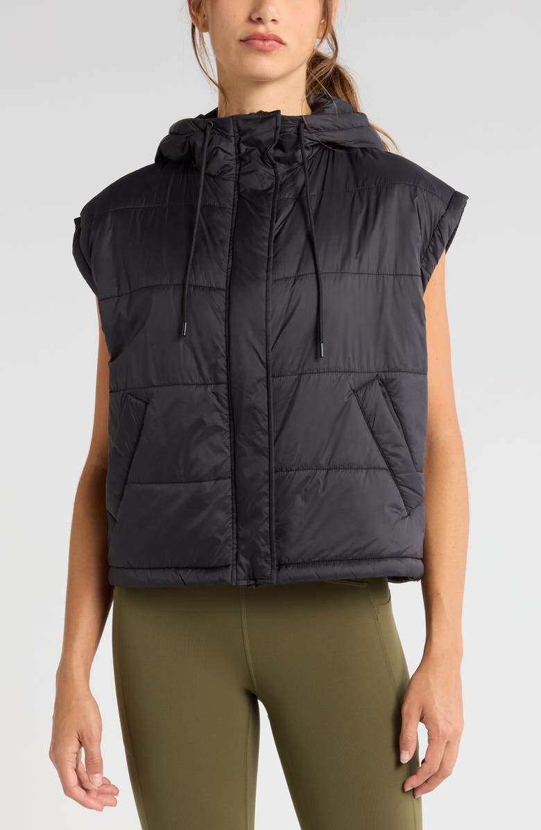 Zella Lightweight Hooded Quilted Vest, Alternate, color, 