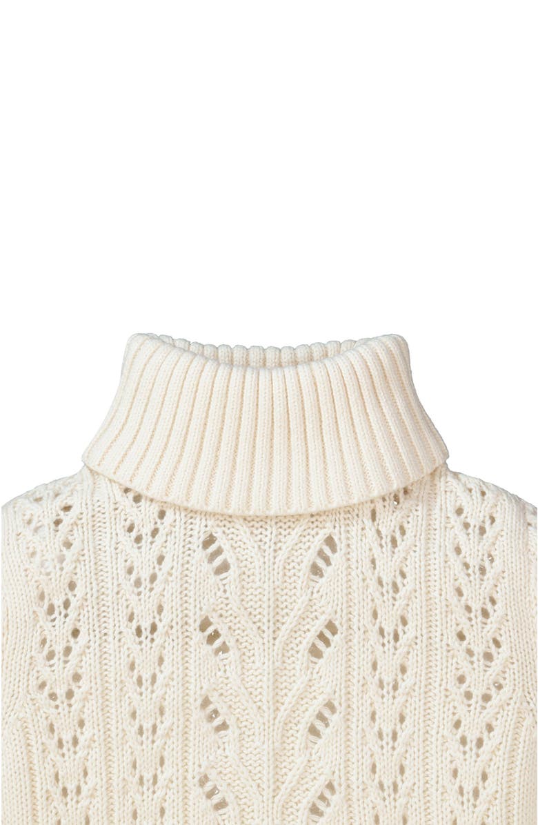 Hope & Henry Baby Girls' Organic Pointelle Turtleneck Sweater, Infant, Alternate, color, Ivory