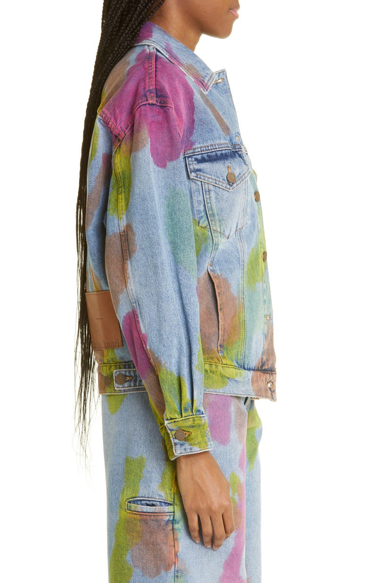 Palm Angels Tie Dye Denim Jacket, Alternate, color, 