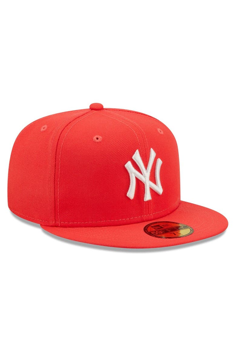 Men's New Era Red New York Yankees Lava Highlighter Logo 59FIFTY Fitted Hat, Alternate, color, Red