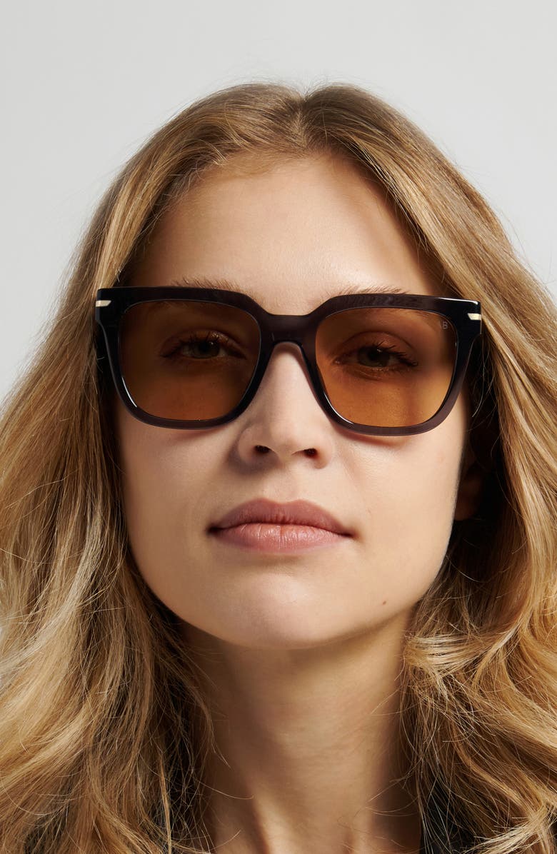 Victoria Beckham 53mm Square Sunglasses, Alternate, color, Blue/ Brown