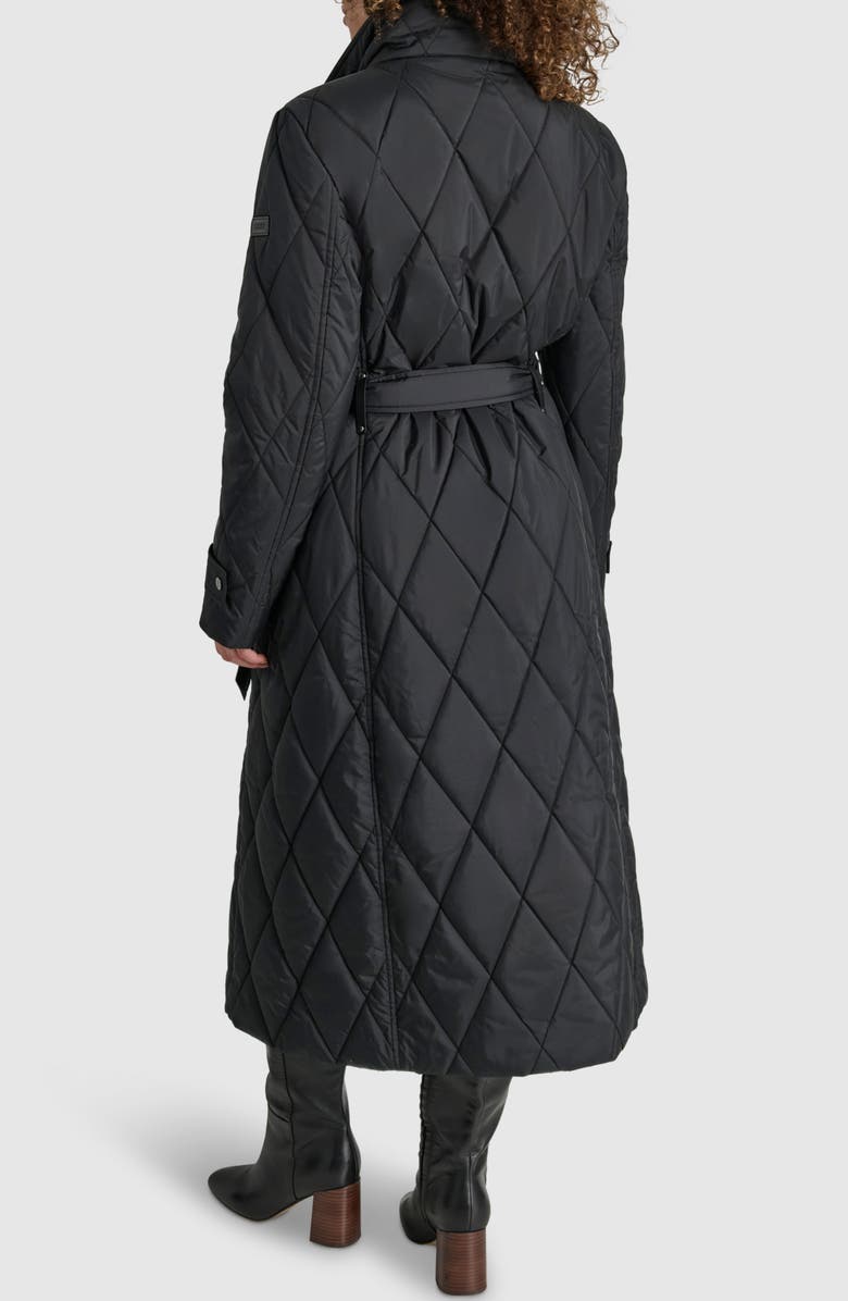 DKNY Diamond Quilted Belted Coat, Alternate, color, 