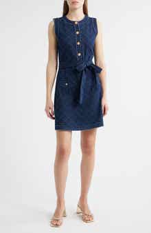 ZOE AND CLAIRE Jacquard Denim Dress