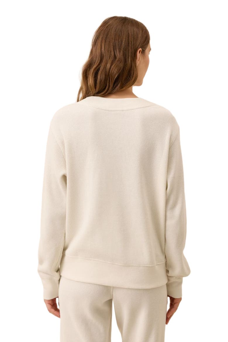 Thermal Waffle Henley Pullover, Alternate, color, Pearl