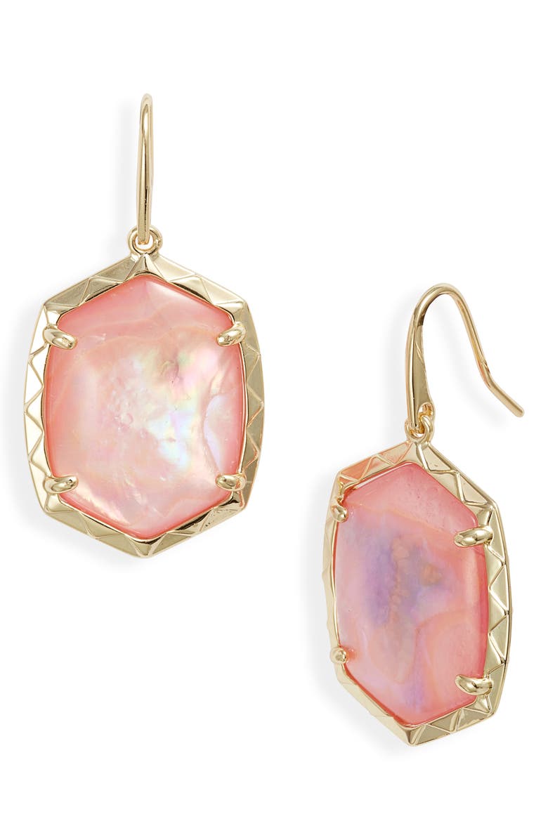 Kendra Scott Daphne Drop Earrings, Main, color, Gld Lt Pink Ird Abal
