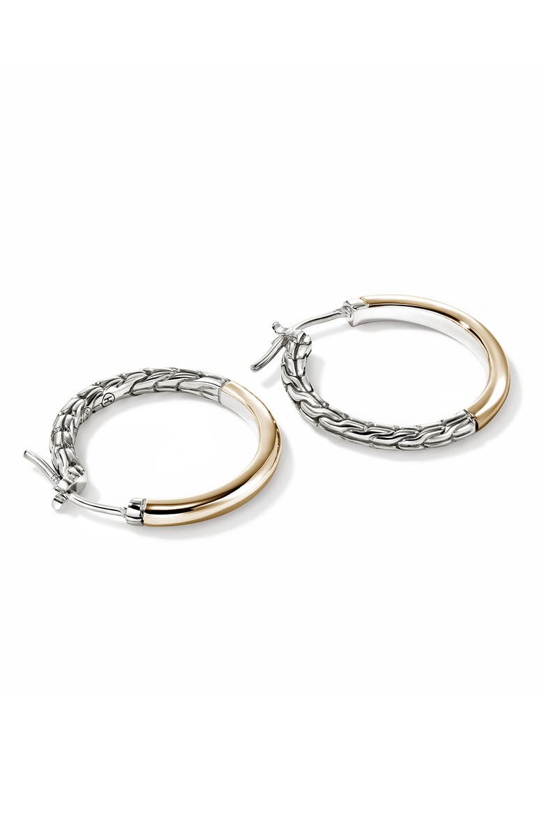 John Hardy JH Essentials Hoop Earrings, Gold, Sterling Silver, 22mm, Main, color, Silver/ Gold
