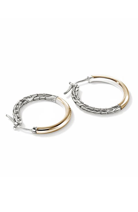 JH Essentials Hoop Earrings, Gold, Sterling Silver, 22mm