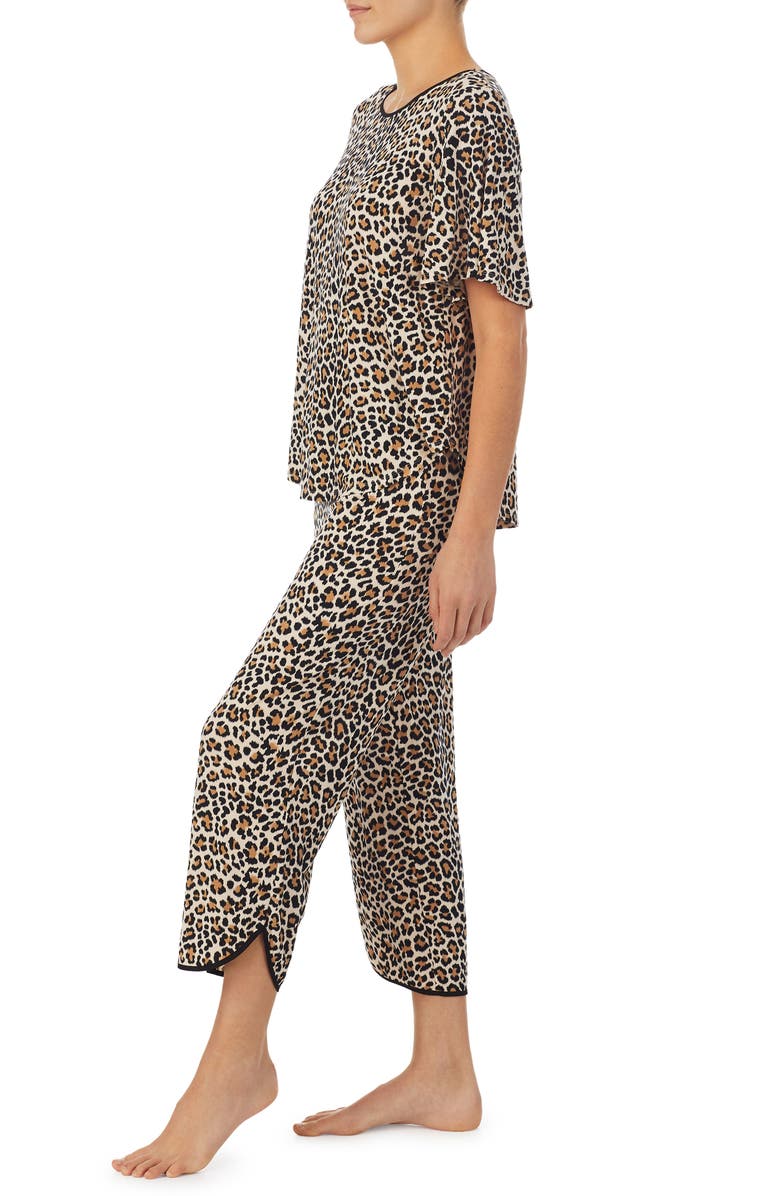 Kate Spade New York animal print crop pajamas, Alternate, color,