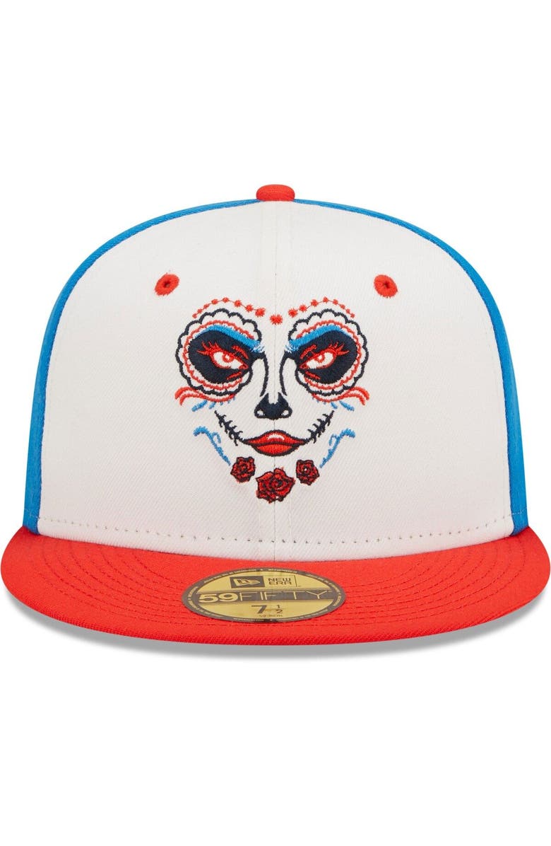 New Era Men's New Era White/Orange Familia de Tacoma Copa De La Diversion 59FIFTY Fitted Hat, Alternate, color, 