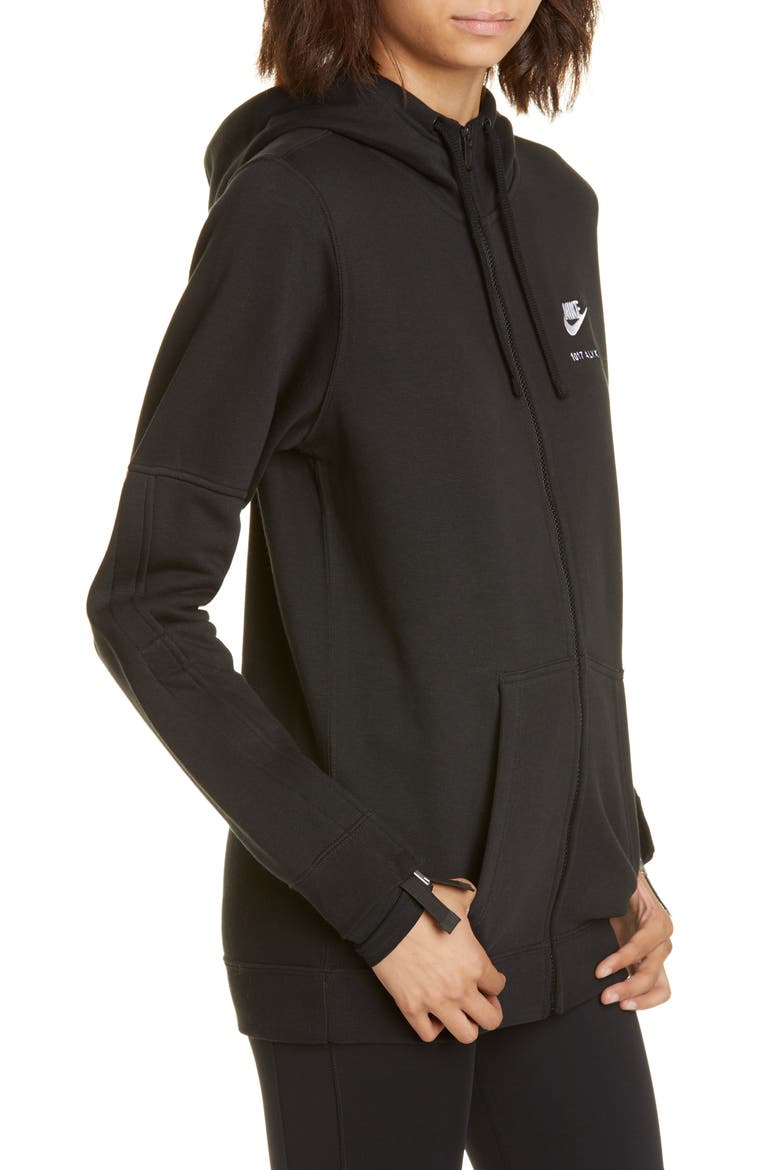 x Nike Full Zip Hoodie, Alternate, color, BLACK