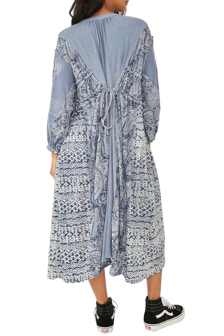 Oh My Mix Print Long Sleeve Maxi Dress, Alternate, color, INDIGO