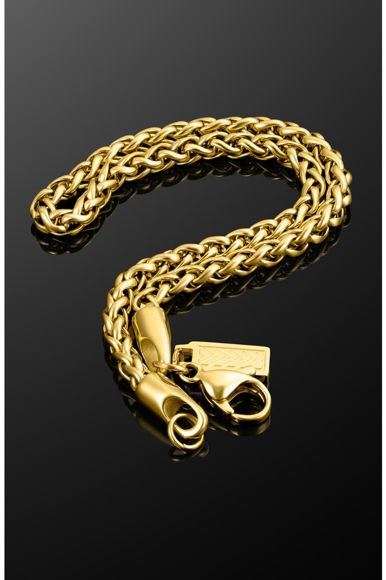 Men's Wheat Chain Bracelet, Alternate, color, GOLD