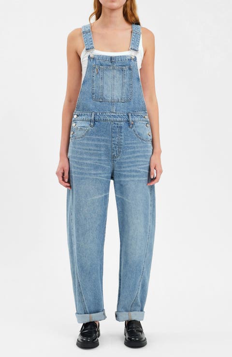 Canyon Barrel Leg Denim Overalls (Plot Twist)