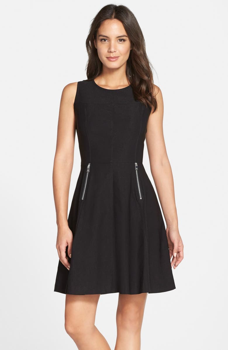 Marc New York by Andrew Marc Twill Fit & Flare Dress, Main, color, 