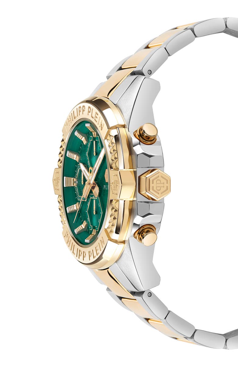 PHILIPP PLEIN The $kull Chronograph Two-Tone Bracelet Watch, 44mm, Alternate, color, Two Tone
