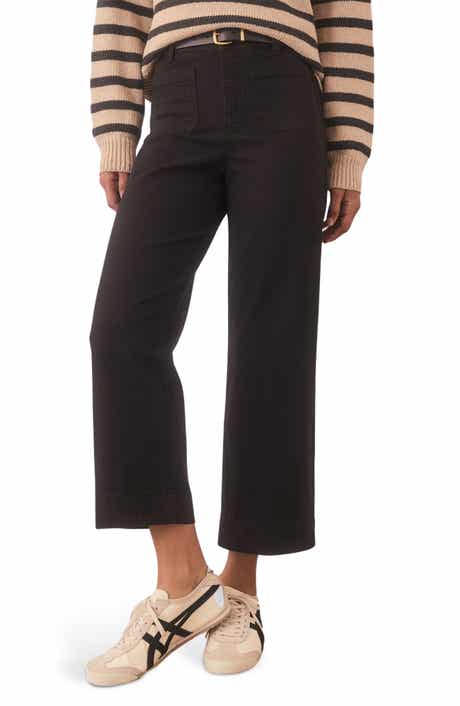 Bridget Cotton High Waist Wide Leg Crop Pants
