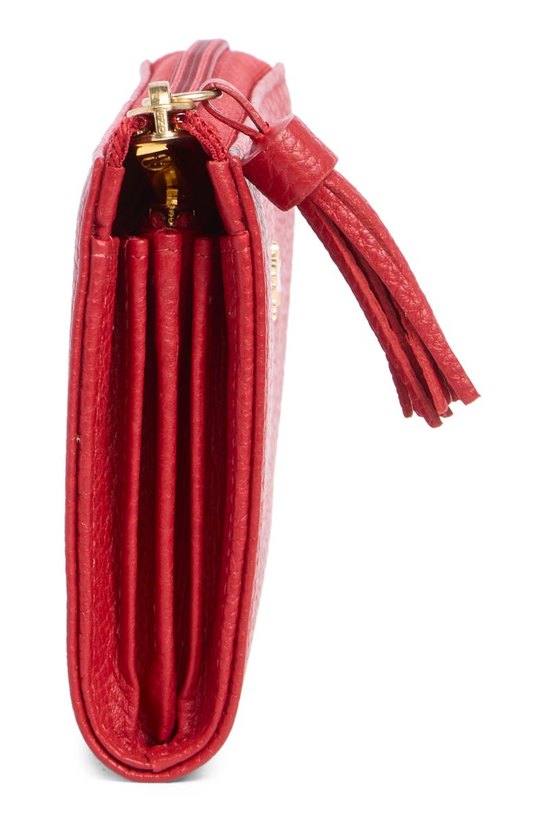 Longchamp Leather Zip-Around Wallet, Alternate, color,