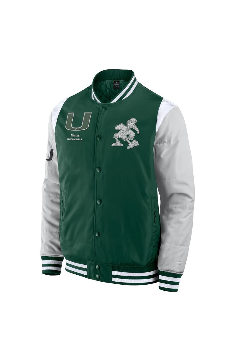 FANATICS Men's Fanatics  Green Miami Hurricanes Elements Elite Full-Snap Jacket, Alternate, color, Green