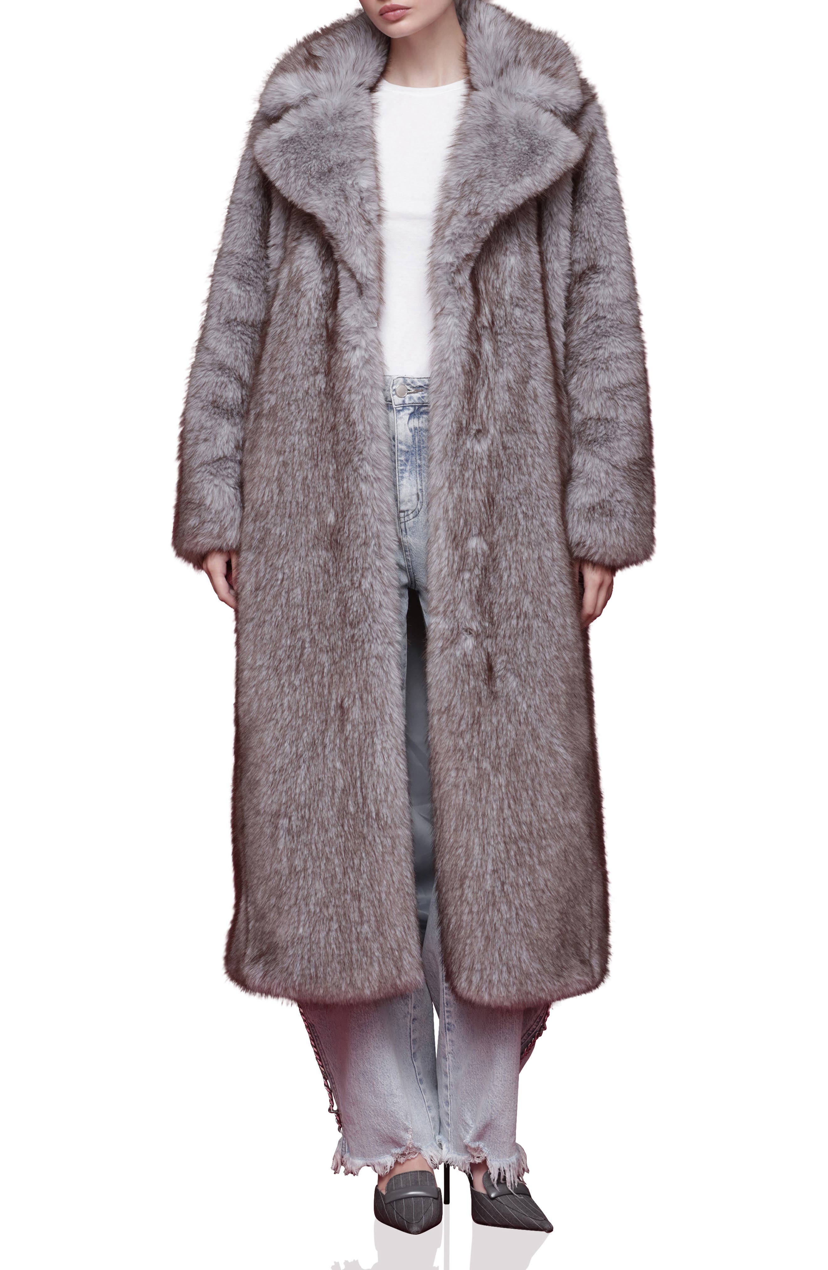 Avec Les Filles Faux Fur Longline Coat