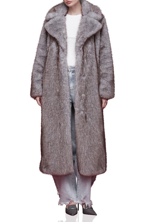 Faux Fur Longline Coat