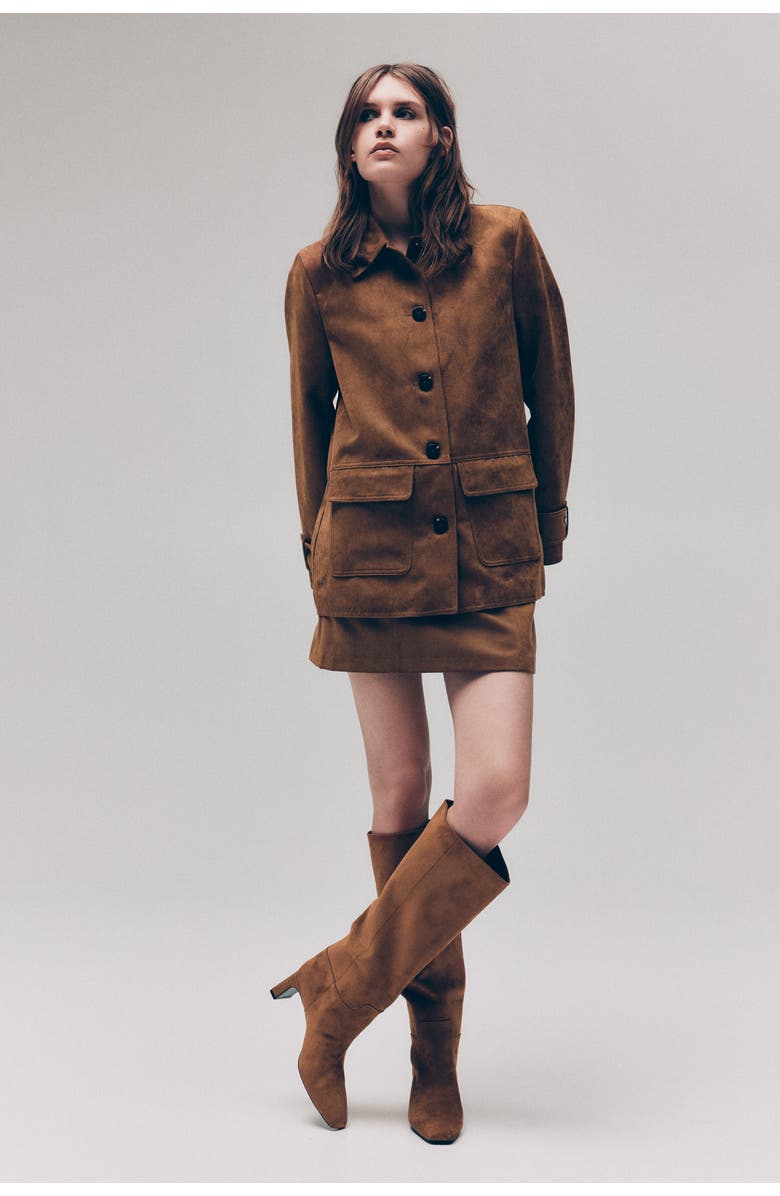 H&M Collared Jacket, Alternate, color, Dark Beige