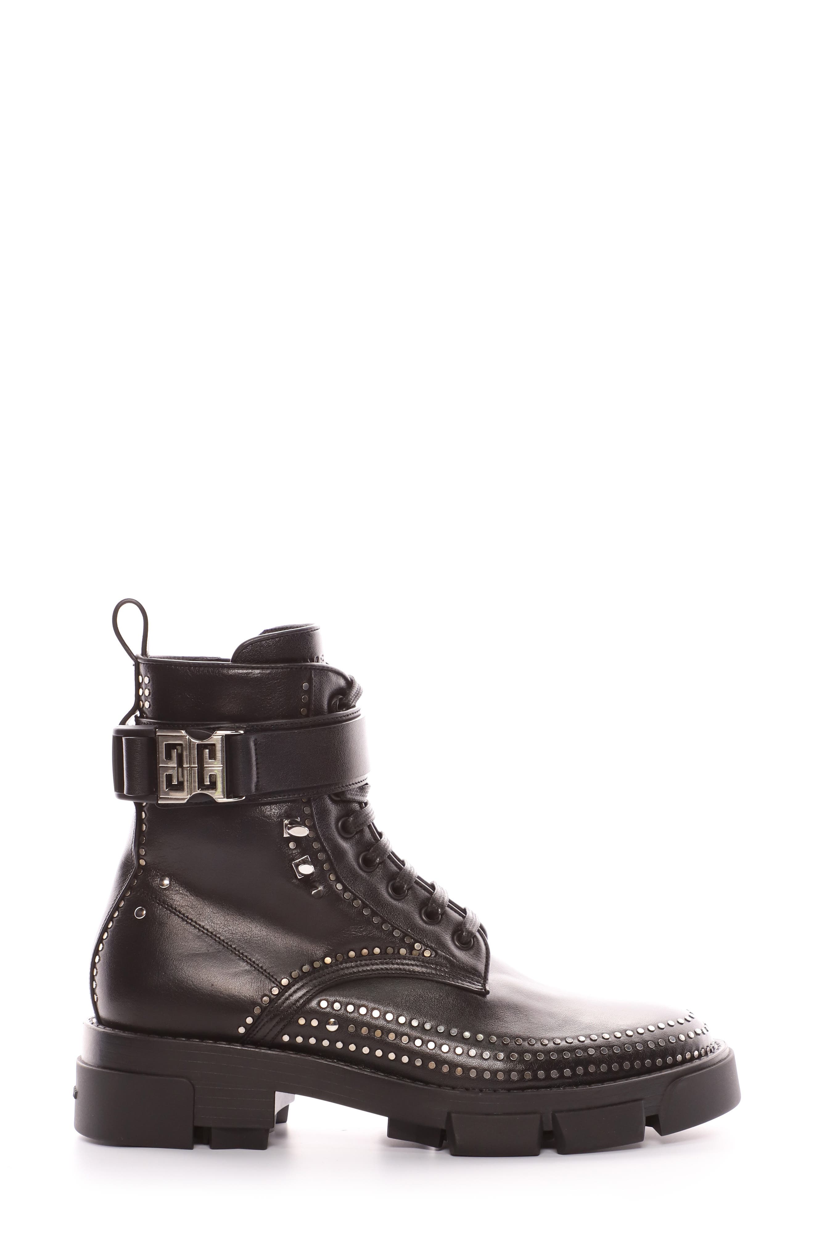 Givenchy Terra 4G Studded Combat Boot, Main, color, 
