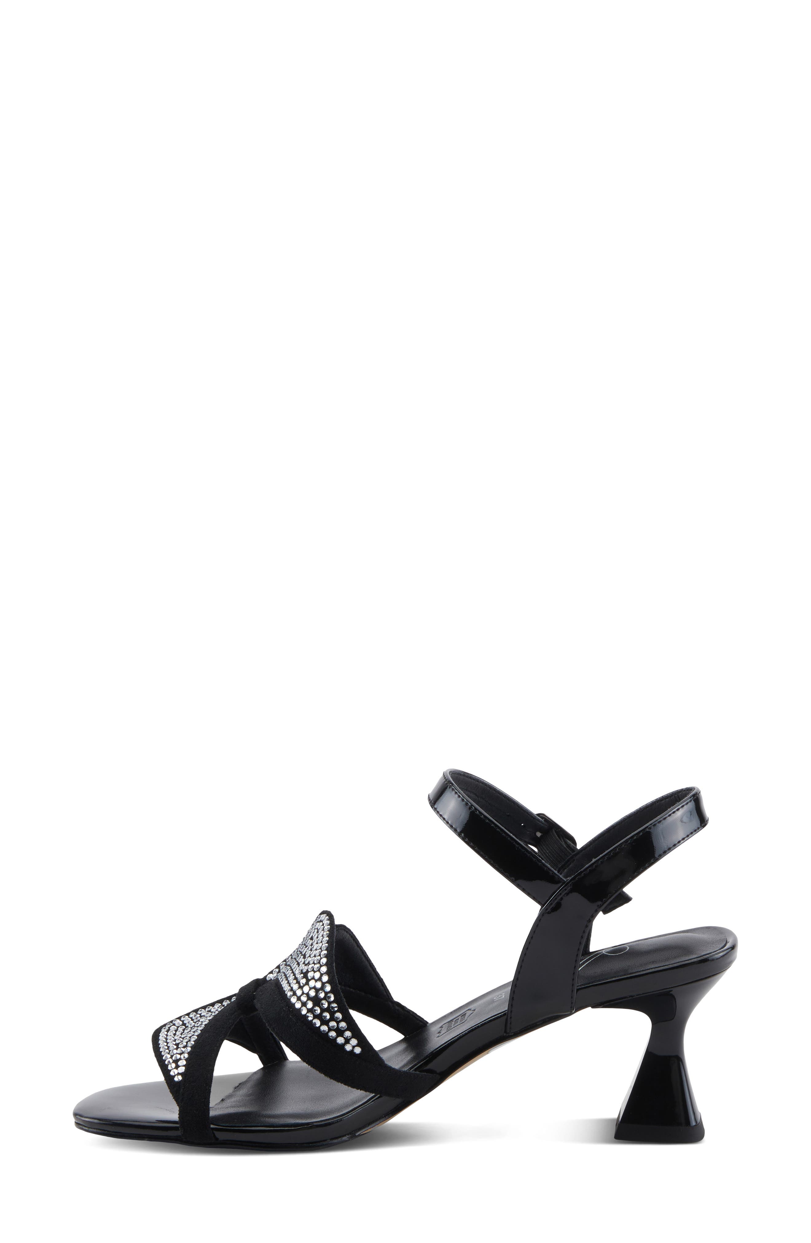 AZURA BY SPRING STEP Decorous Crystal Embellised Sandal, Alternate, color, Black