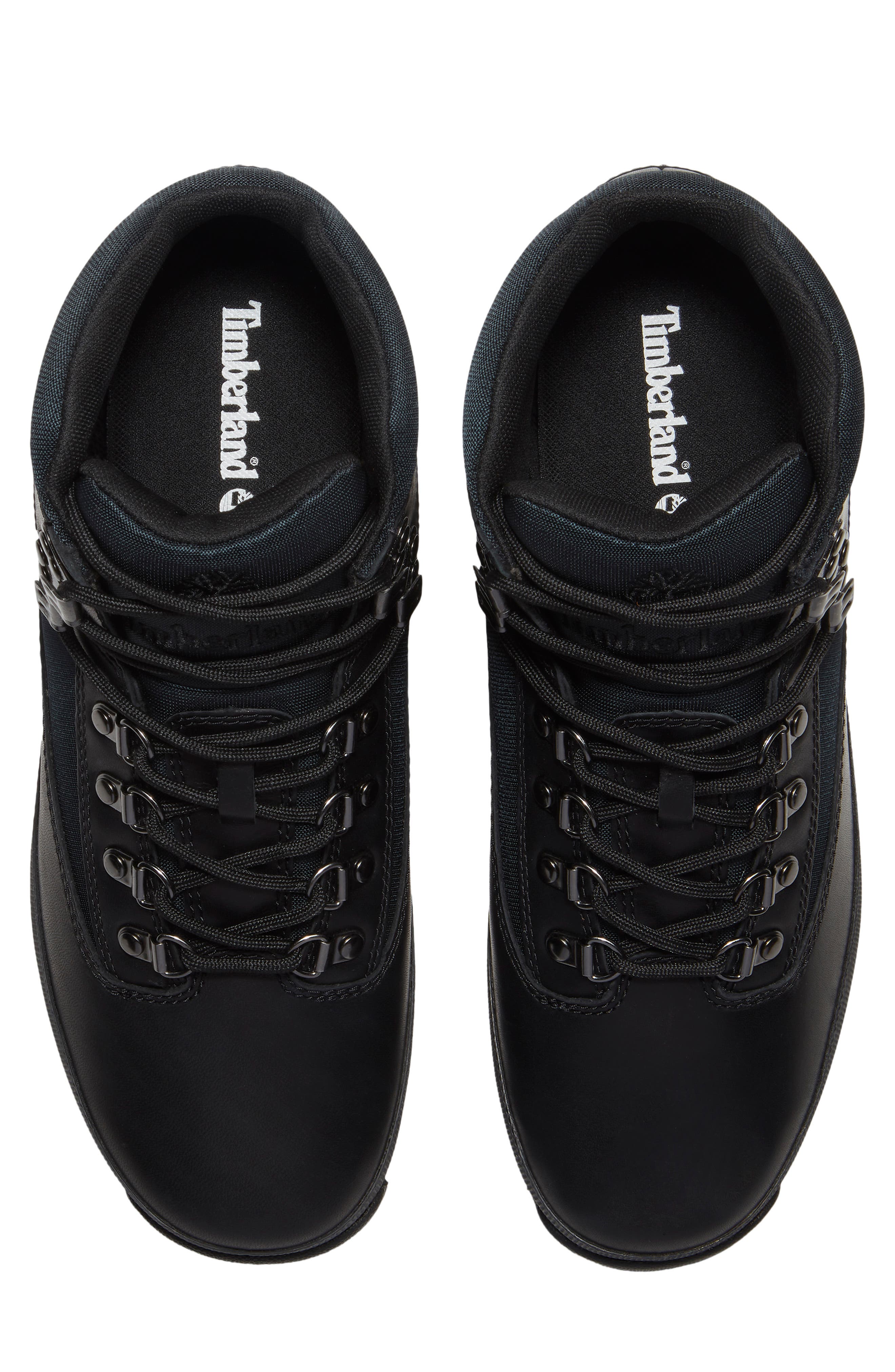 Euro Hiker Mid Lace Up Leather Boot, Alternate, color, BLACK FULL GRAIN