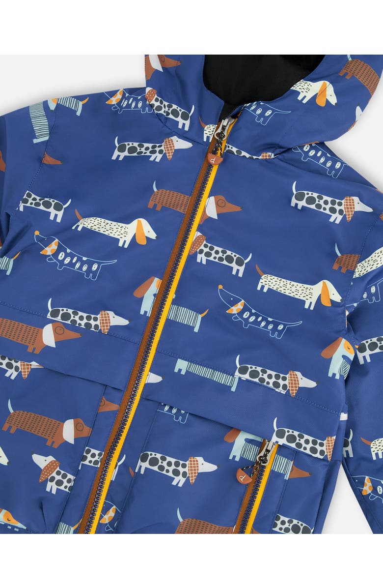 Deux par Deux 3-in-1 Two-Piece Mid-Season Dog Print Outerwear Set, Alternate, color, Blue Printed Dogs