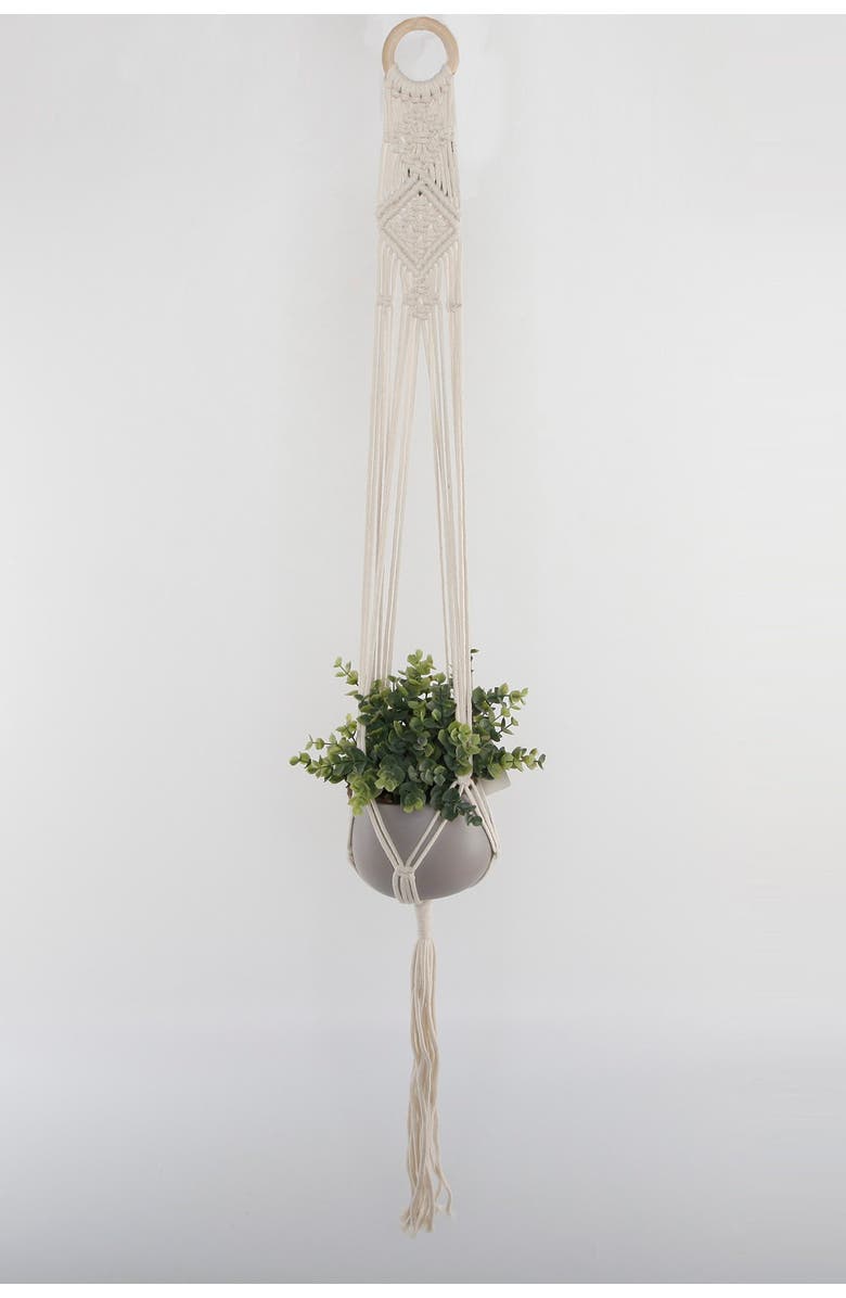 FLORA BUNDA 43" Hanging Macramé Planter Holder, Alternate, color, 