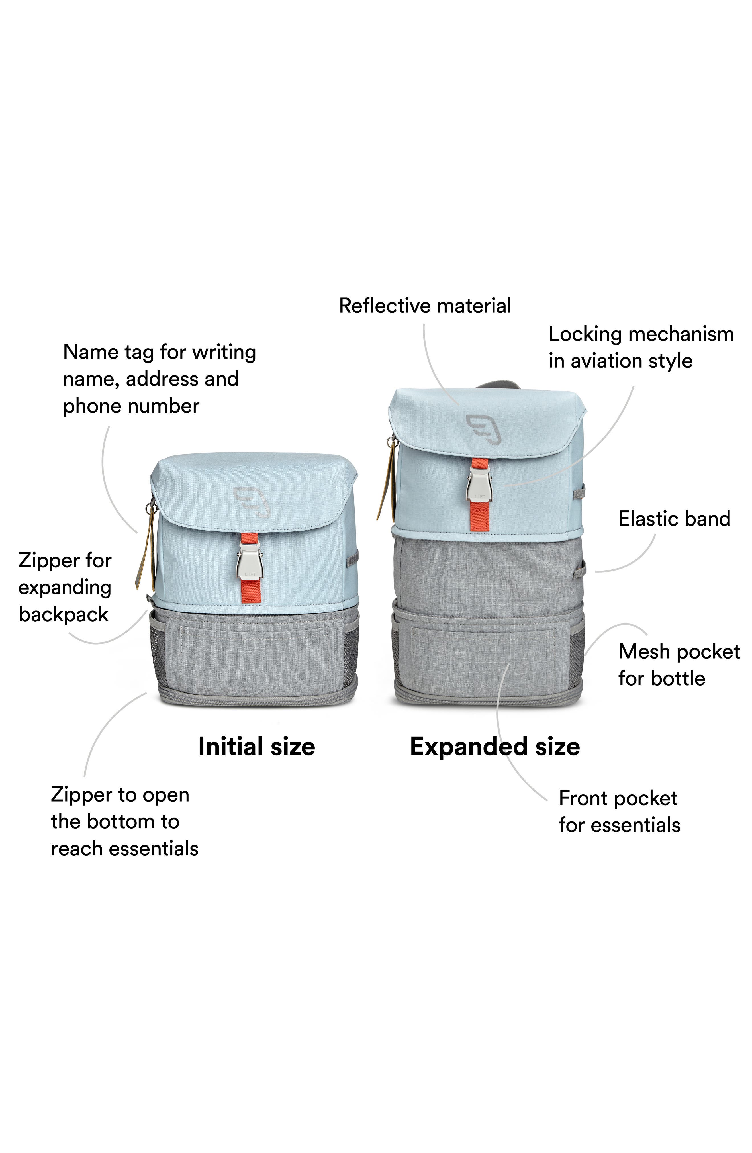 Stokke JetKids by Stokke Crew Expandable Backpack, Alternate, color, White