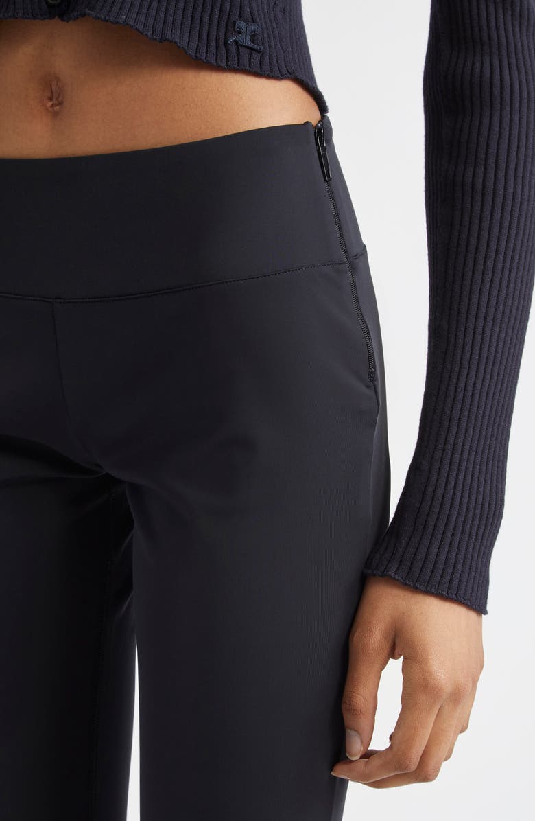 Courrèges Low Rise Scuba Knit Bootcut Pants, Alternate, color, Black