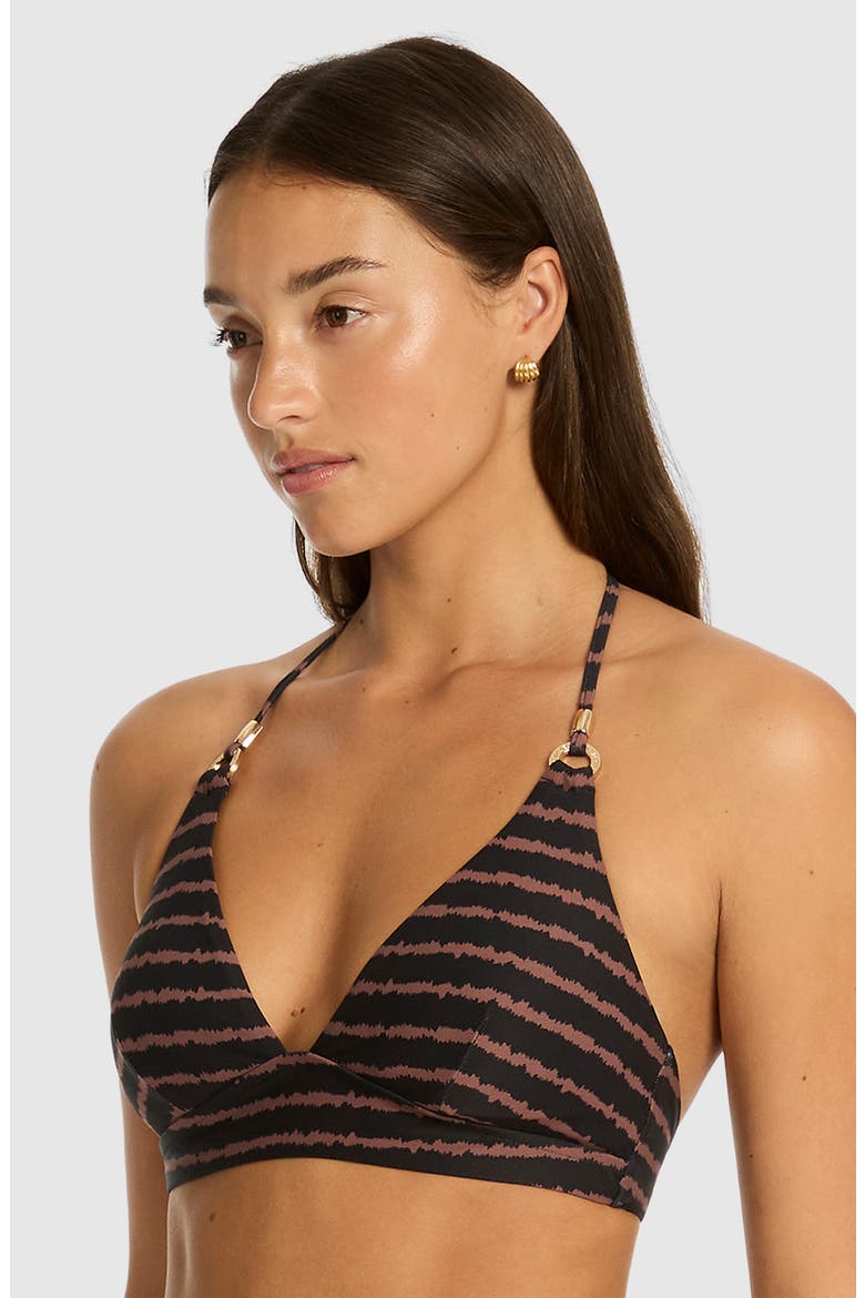 Riptide Longline Halter Bikini Top, Main, color, BLACK