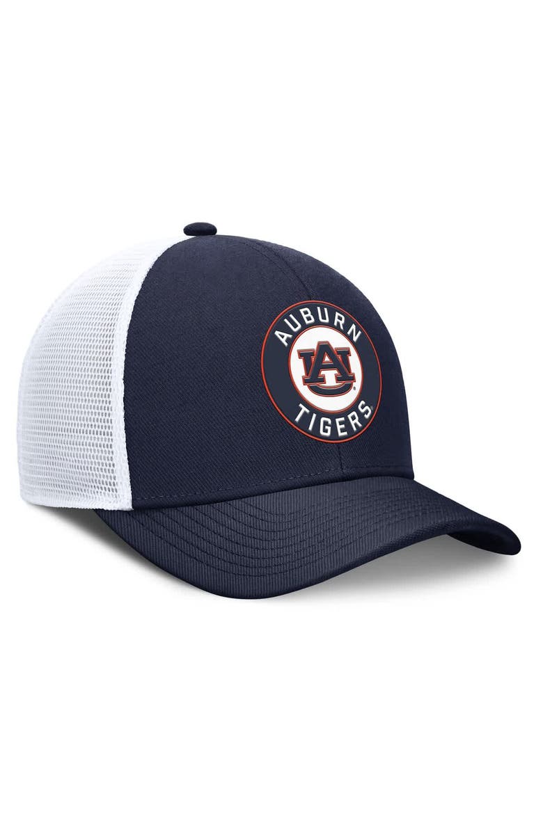 Nike Men's Nike Navy/White Auburn Tigers Rise Primetime Performance Trucker Adjustable Hat, Alternate, color, 