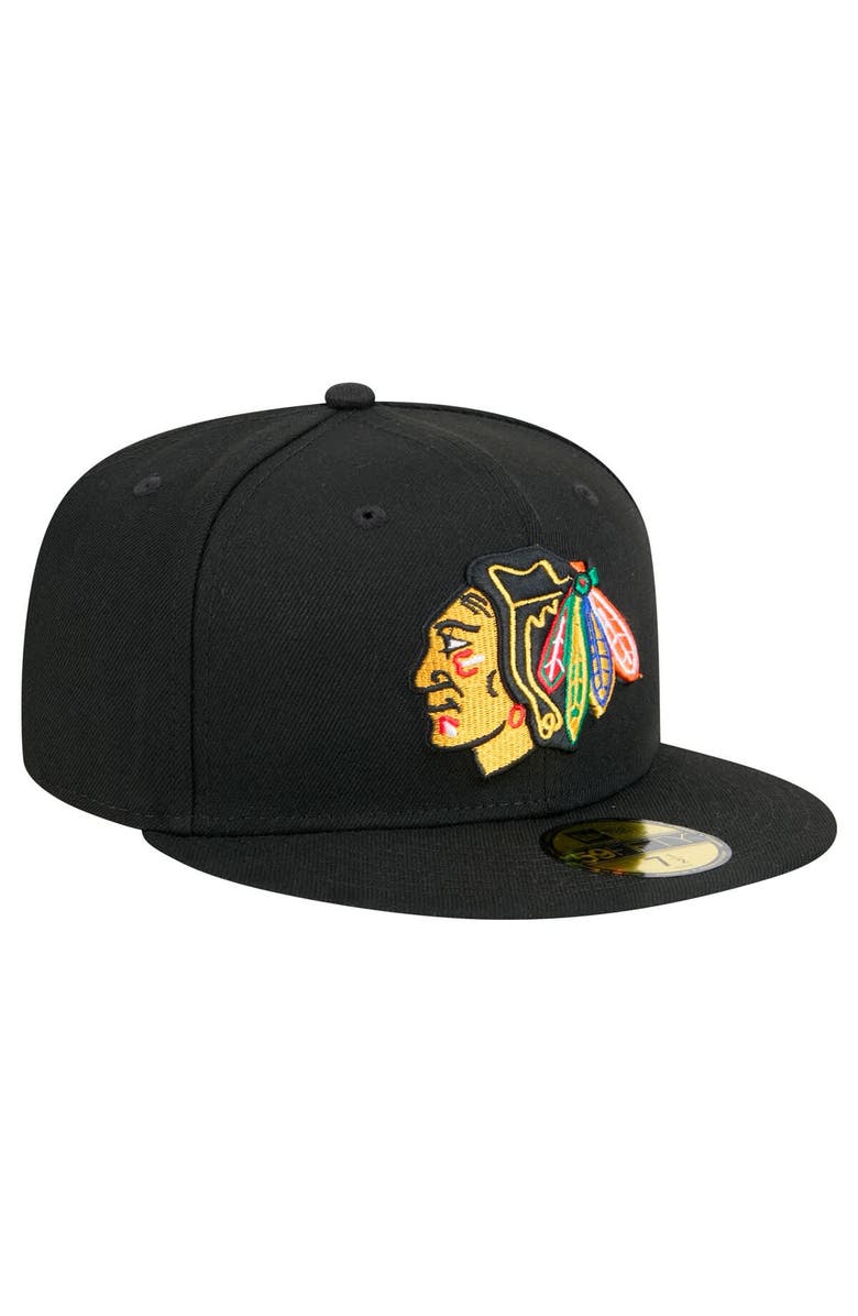 New Era Men's New Era Black Chicago Blackhawks Core 59FIFTY Fitted Hat, Alternate, color, 