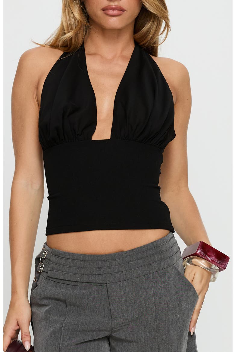 Korienna Crop Halter Top, Main, color, BLACK