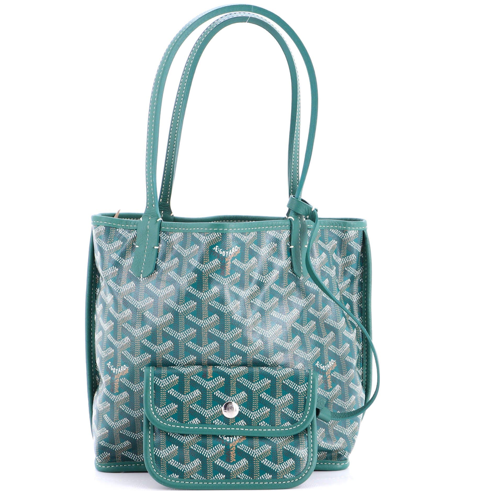 Pre-Owned Goyard Anjou Reversible Tote Coated Canvas Mini, Alternate, color, Green